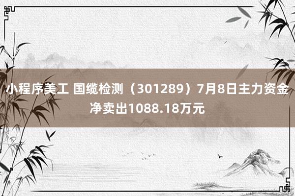 小程序美工 国缆检测（301289）7月8日主力资金净卖出1088.18万元