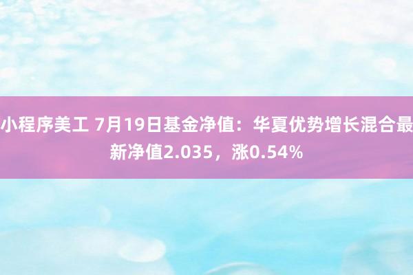 小程序美工 7月19日基金净值：华夏优势增长混合最新净值2.035，涨0.54%