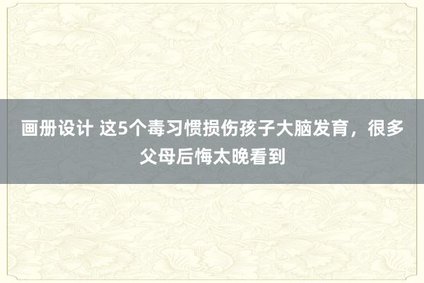 画册设计 这5个毒习惯损伤孩子大脑发育，很多父母后悔太晚看到